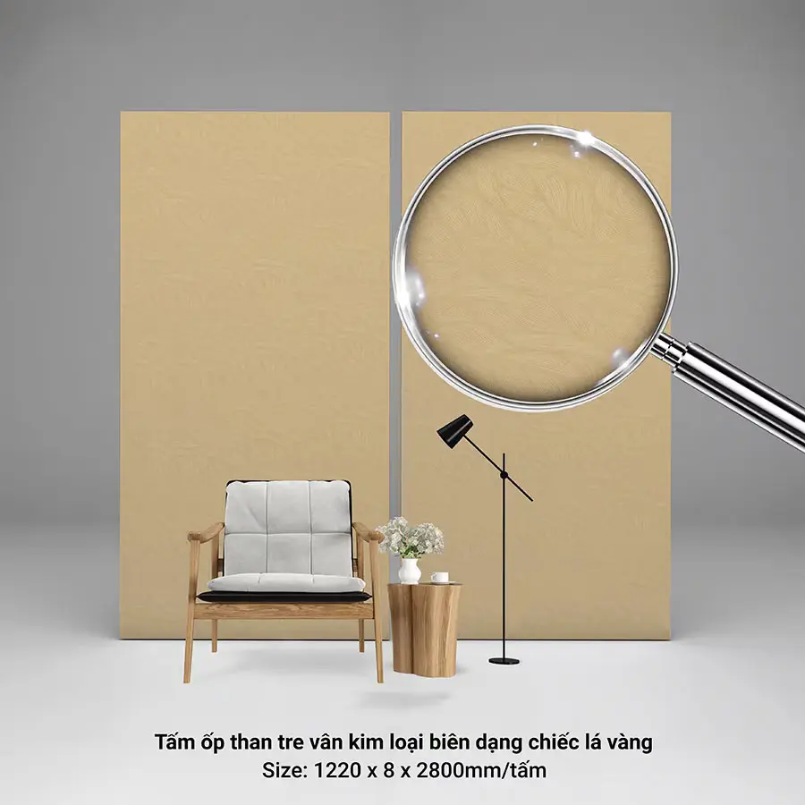 Tấm ốp vân kim loại màu vàng